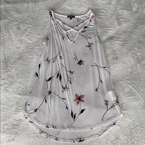 Dynamite Floral Strappy V-Neck Tunic Top